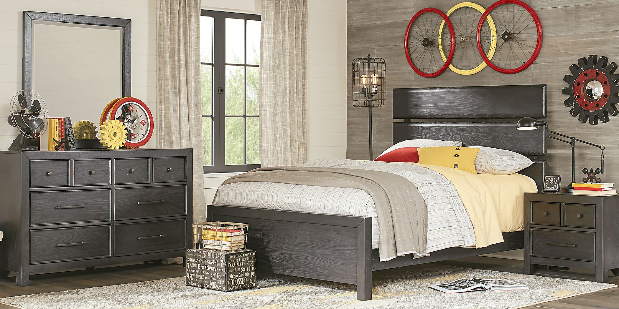 Midcity Loft Carbon 5 Pc Full Slat Bedroom Rooms To Go