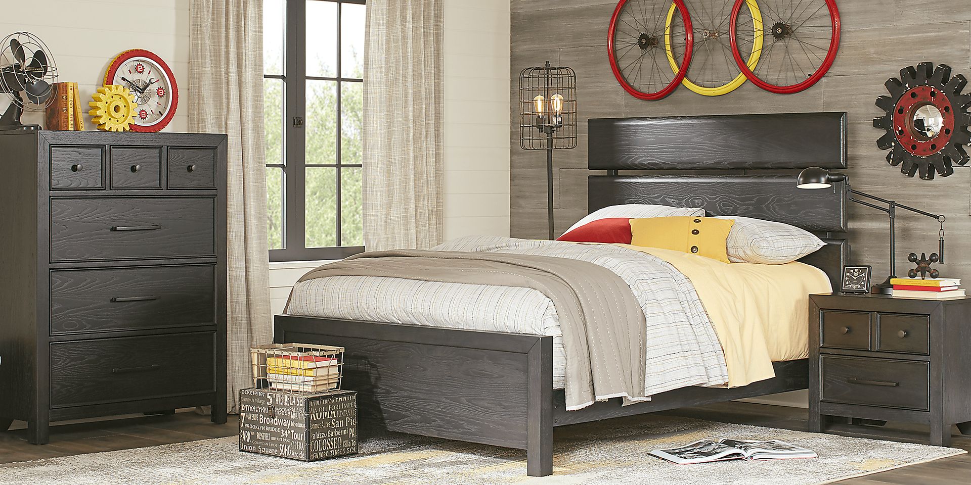 Kids Midcity Loft Carbon 5 Pc Twin Slat Bedroom - Image 1