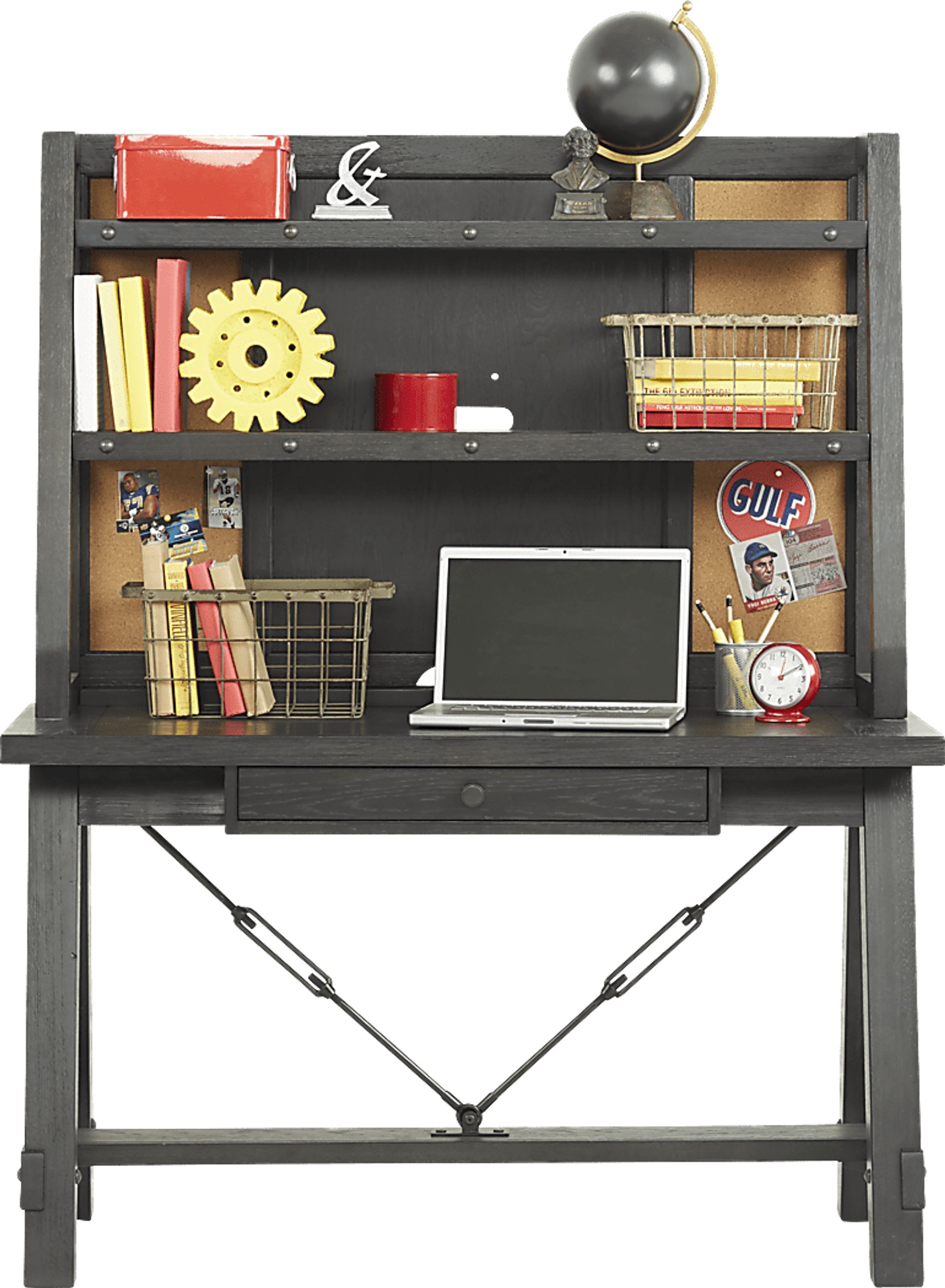 Kids Midcity Loft Carbon Desk & Hutch - Image 2