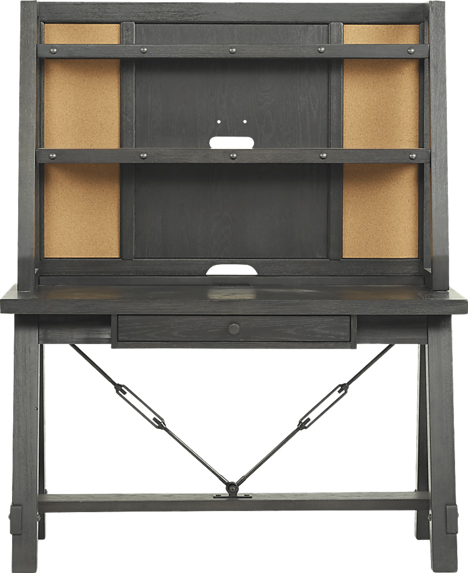 Kids Midcity Loft Carbon Desk & Hutch - Image 1