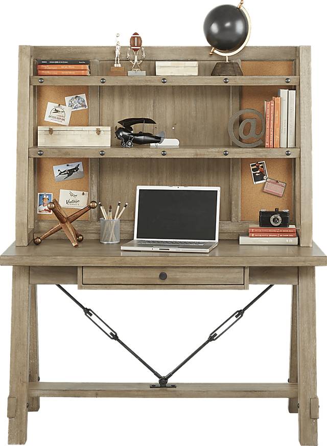 Kids Midcity Loft Sandstone Desk & Hutch - Thumbnail - Image 2
