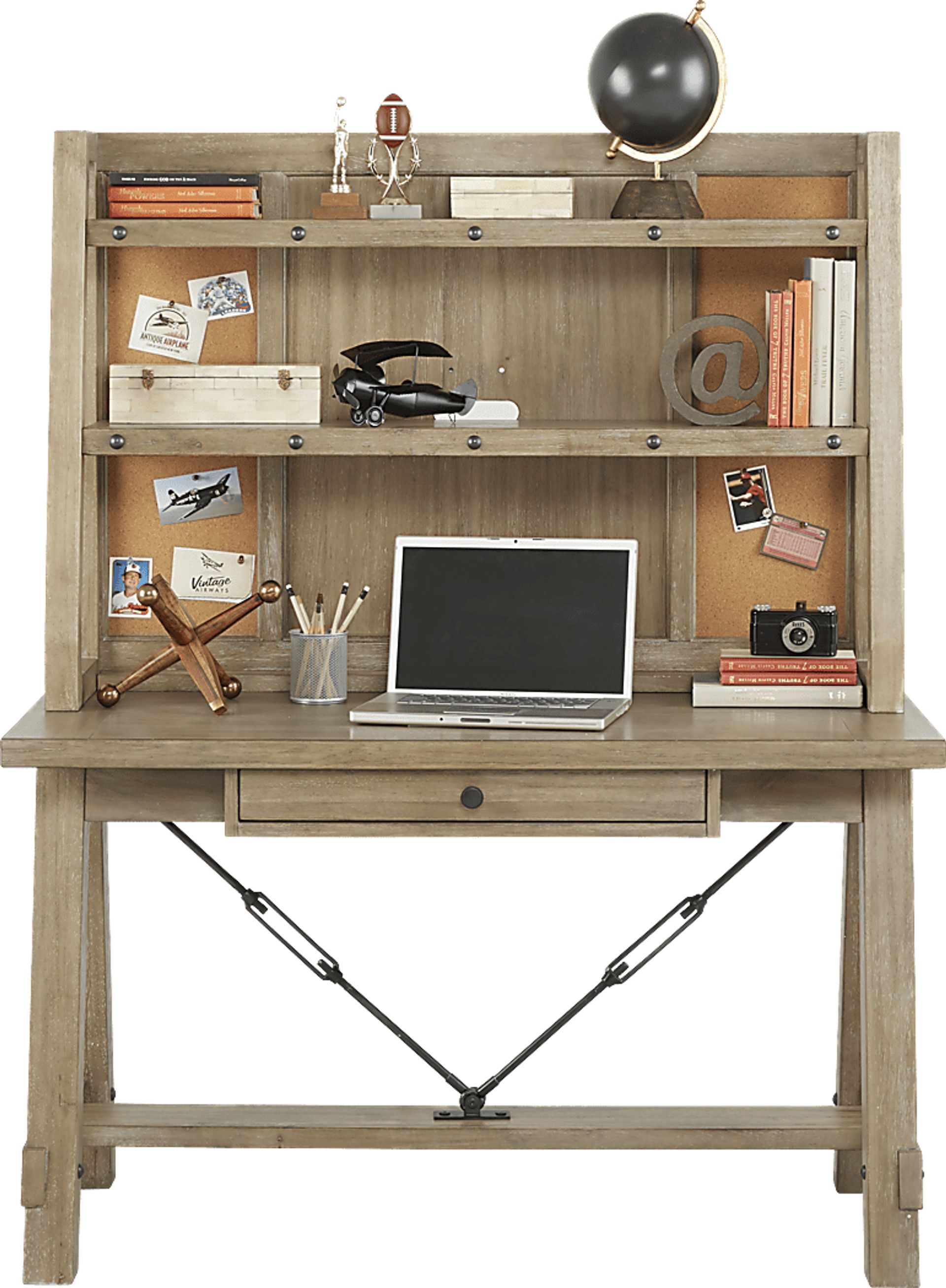 Kids Midcity Loft Sandstone Desk & Hutch - Image 2