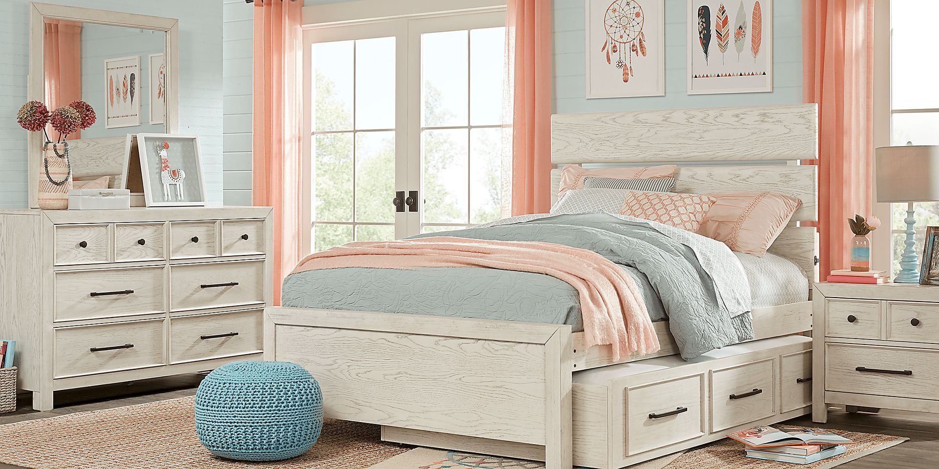 Kids Midcity Loft White 5 Pc Twin Slat Bedroom - Image 1