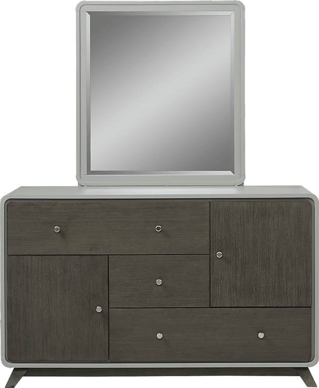 MidMod Gray Dresser & Mirror Set - Thumbnail - Image 1