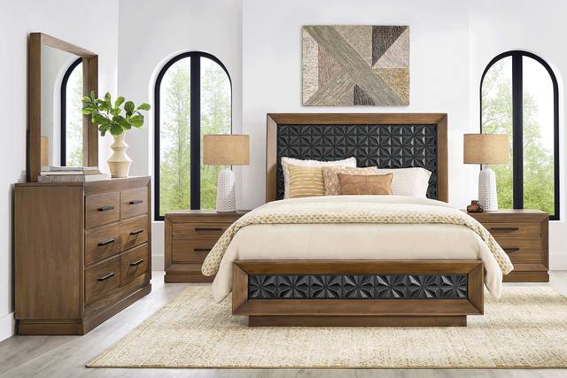 Midnight Jewel Honey 5 Pc King Panel Bedroom - Thumbnail - Image 1