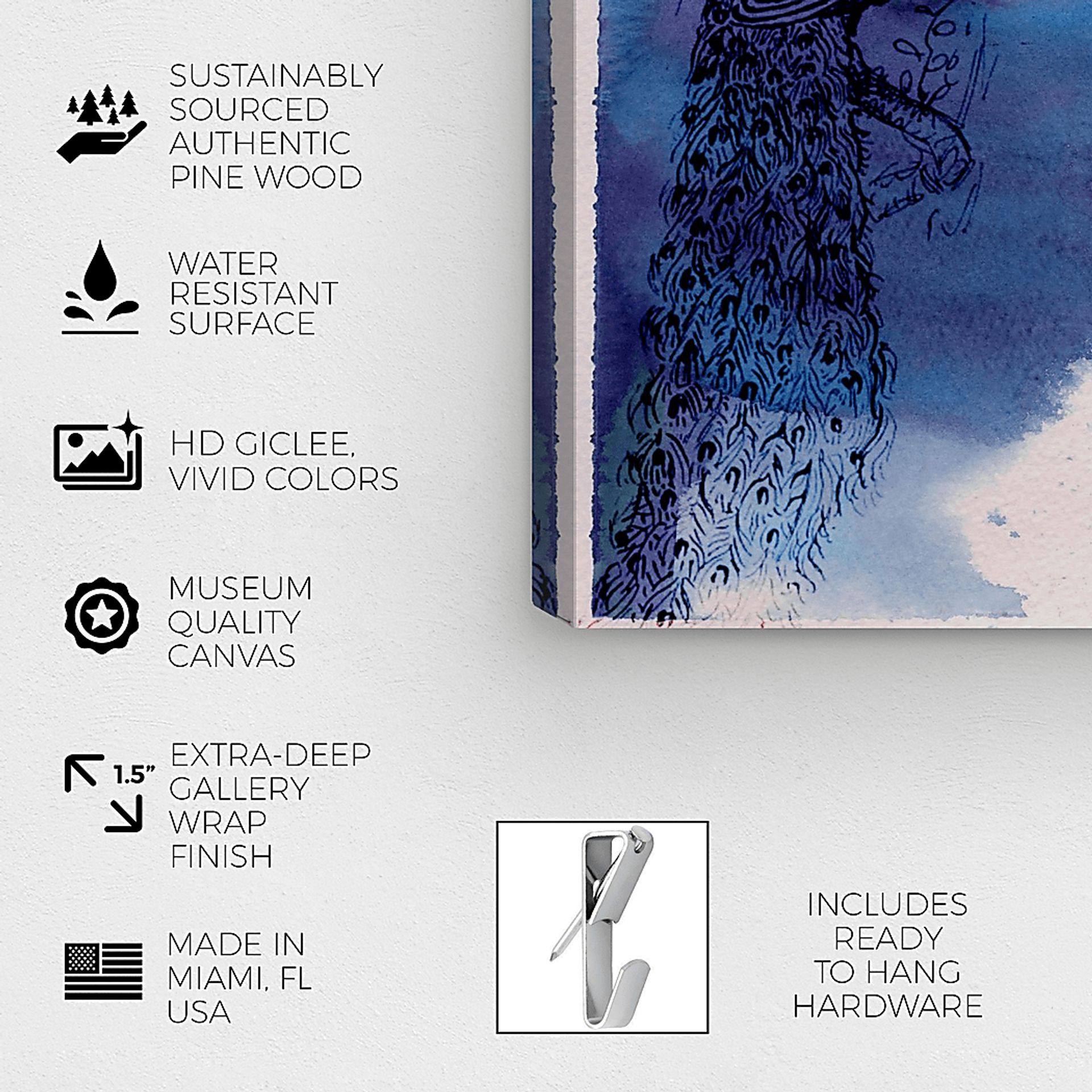 Midnight Radiance Blue Artwork - Image 3