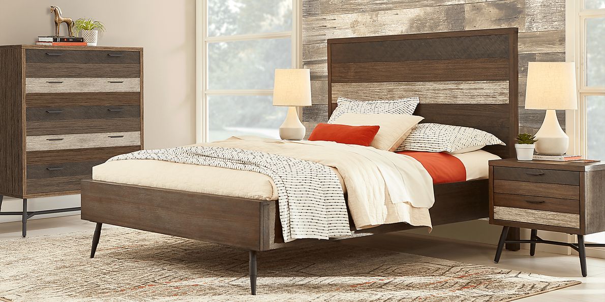 Midtown Loft Brown 3 Pc King Panel Bed