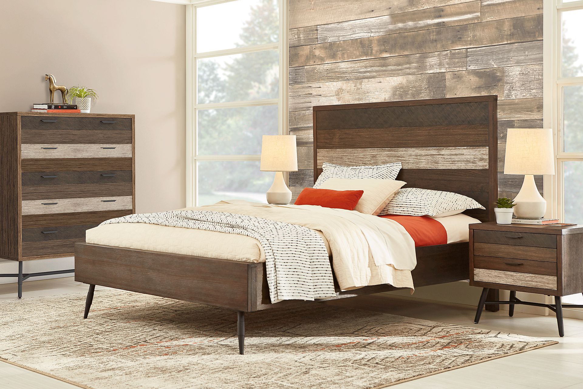 Midtown Loft Brown 5 Pc Queen Panel Bedroom - Image 1