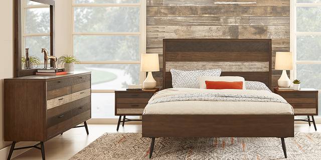 Midtown Loft Brown 5 Pc Queen Panel Bedroom - Thumbnail - Image 1