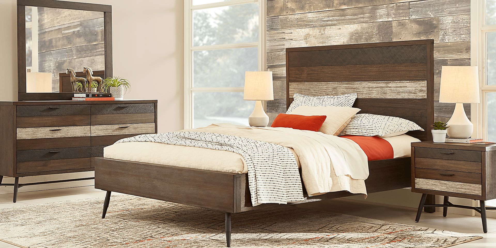 Midtown Loft Brown 7 Pc King Panel Bedroom - Image 2