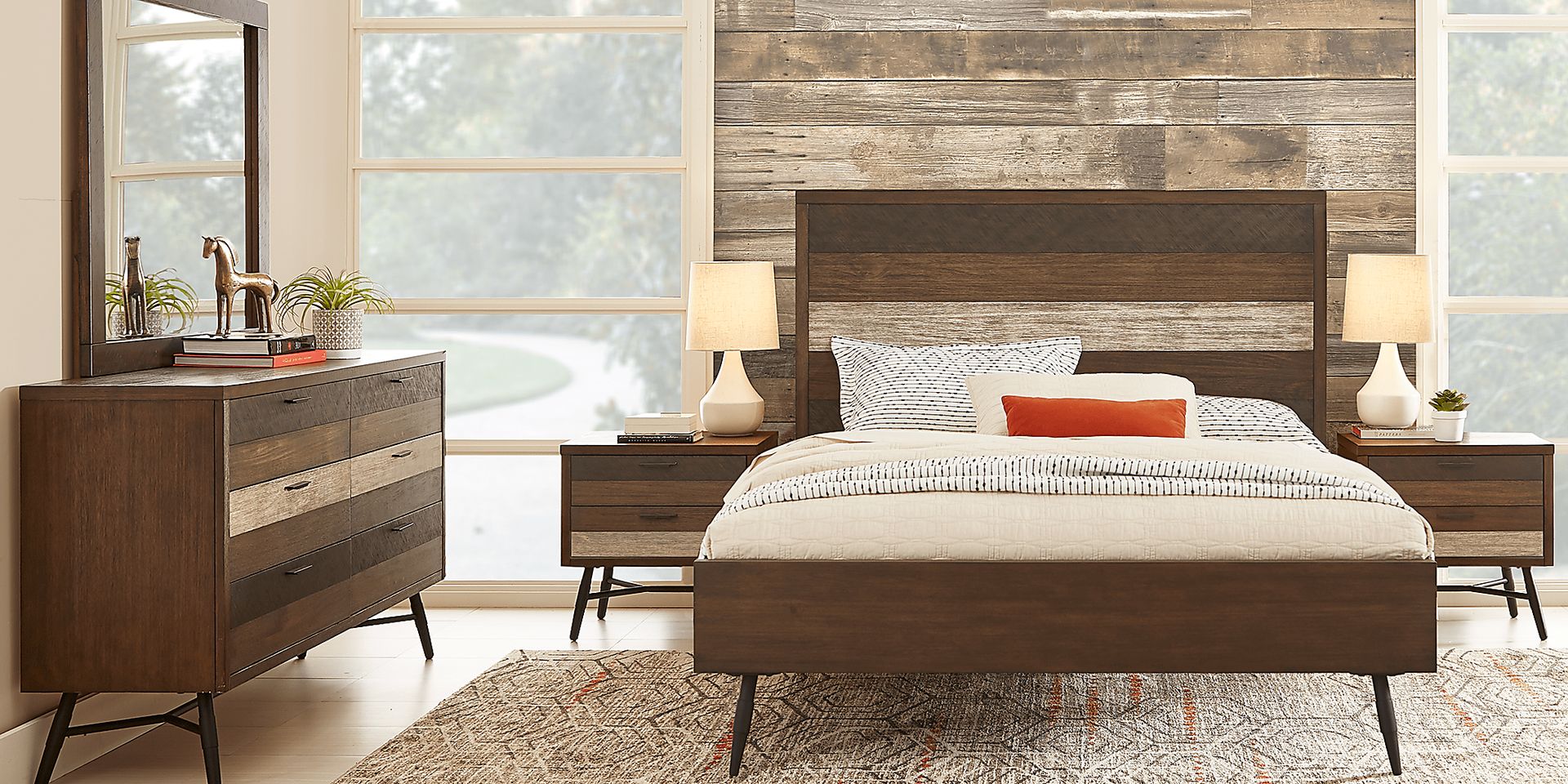 Midtown Loft Brown 7 Pc King Panel Bedroom - Image 1