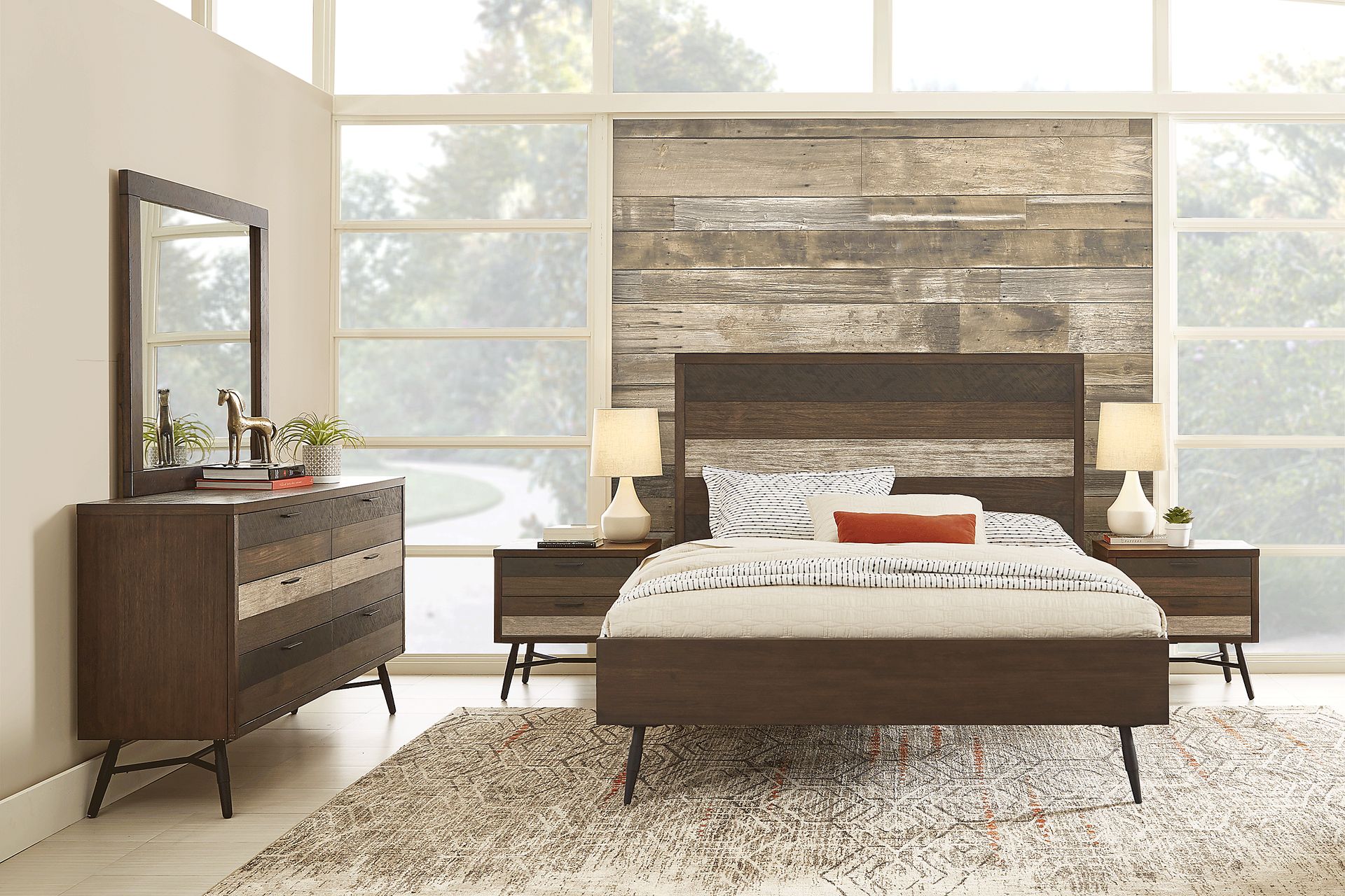 Midtown Loft Brown 7 Pc Queen Panel Bedroom - Image 1