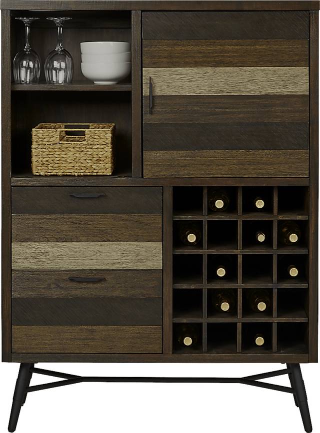 Midtown Loft Brown Wine Cabinet - Thumbnail - Image 3