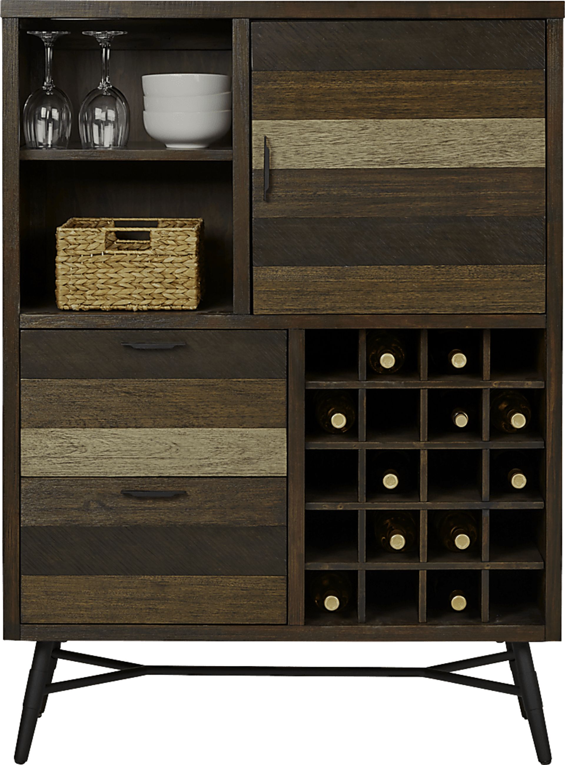 Midtown Loft Brown Wine Cabinet - Image 3