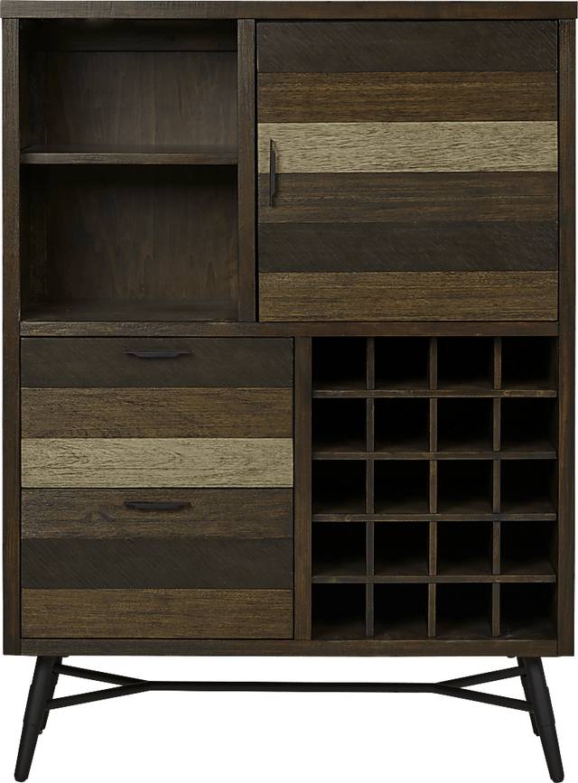 Midtown Loft Brown Wine Cabinet - Thumbnail - Image 1
