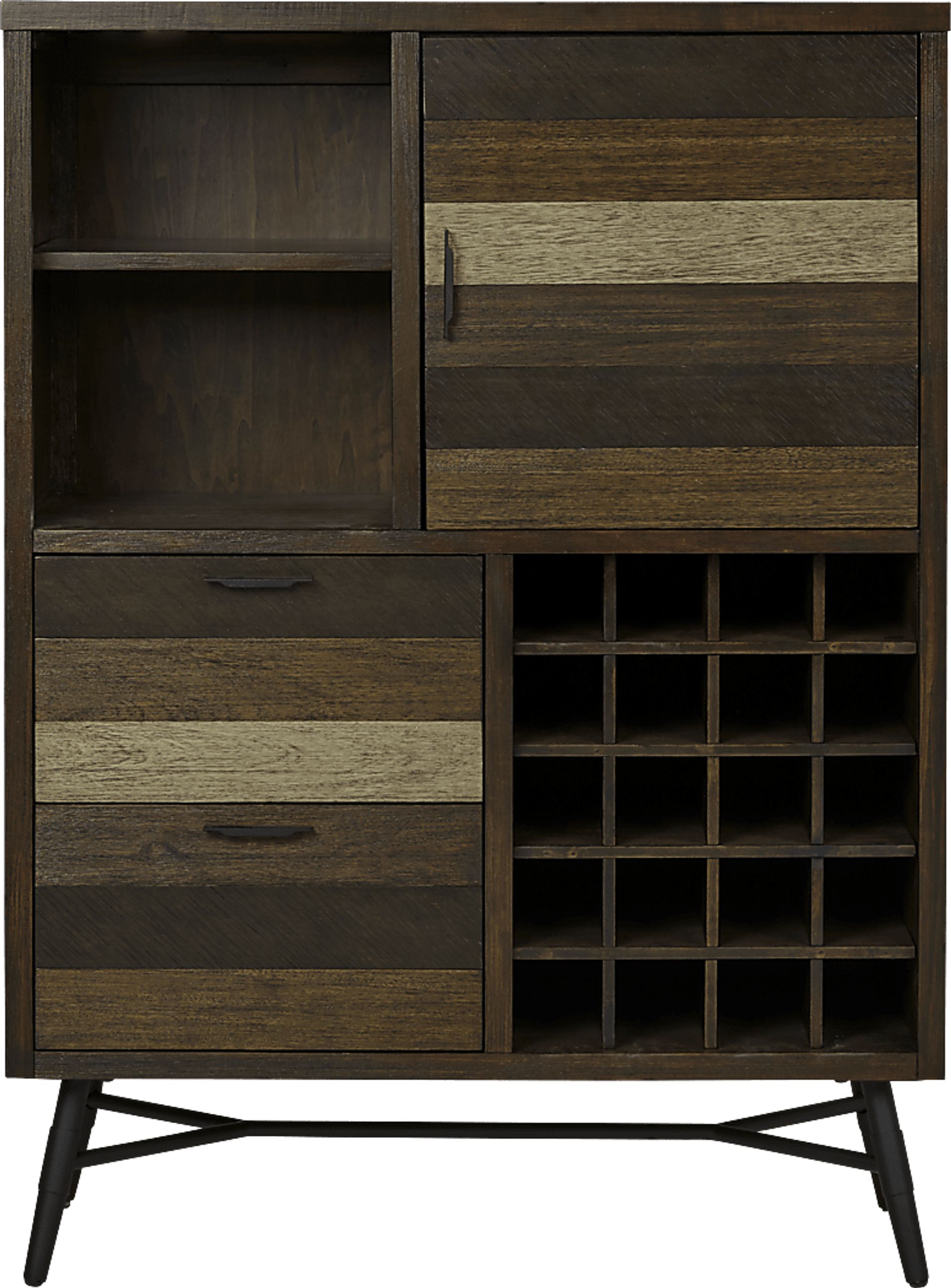 Midtown Loft Brown Wine Cabinet - Image 1