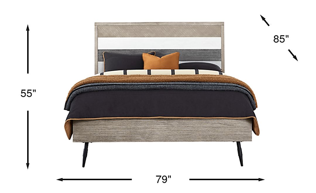 Midtown Loft Gray 3 Pc King Panel Bed
