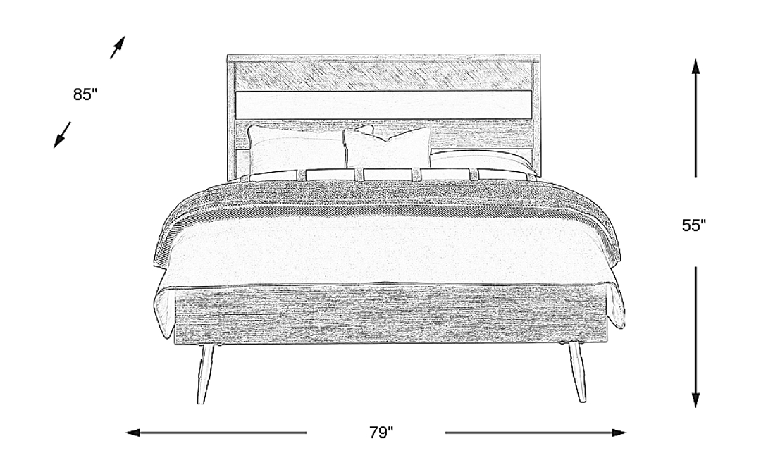 Midtown Loft Gray 3 Pc King Panel Bed