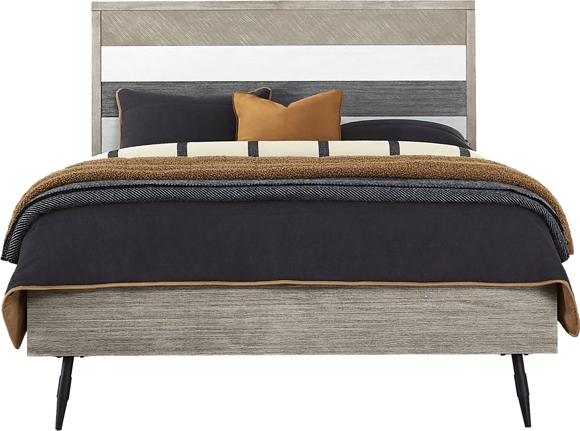 gray 3 pc queen panel bed