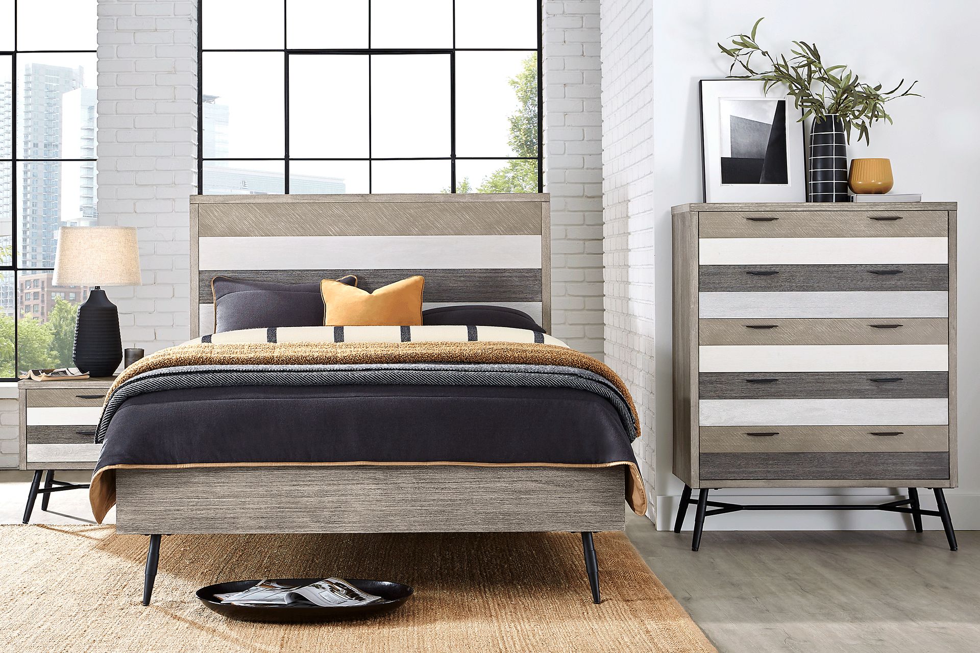 Midtown Loft Gray Nightstand - Image 2
