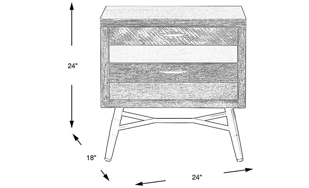 Midtown Loft Gray Nightstand