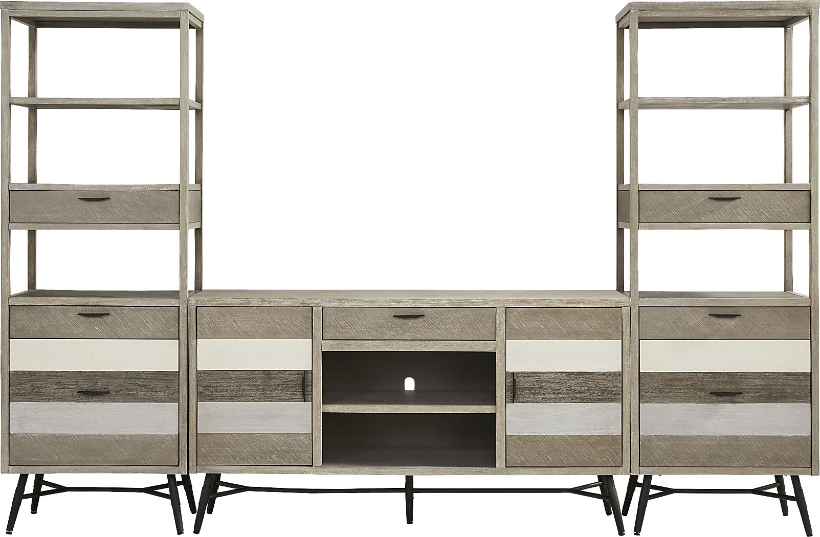 Midtown Loft Gray 3 Pc Wall Unit with 66 in. Console