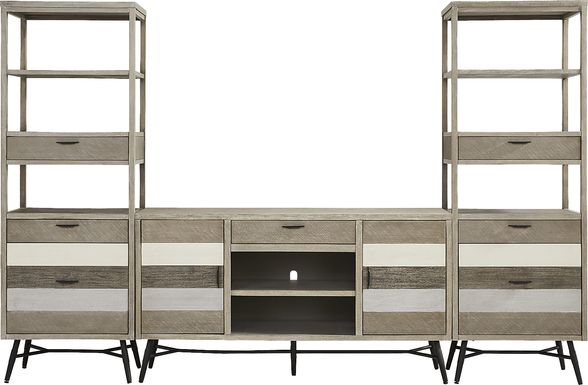 Midtown Loft Gray 3 Pc Wall Unit with 66 in. Console