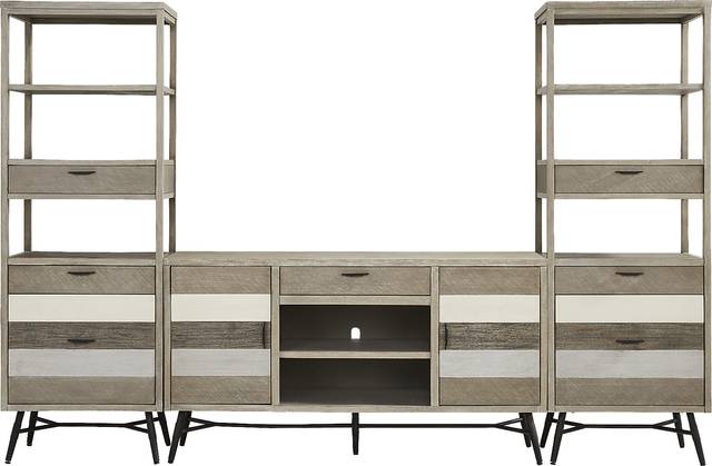 Midtown Loft Gray 3 Pc Wall Unit with 66 in. Console - Thumbnail - Image 1