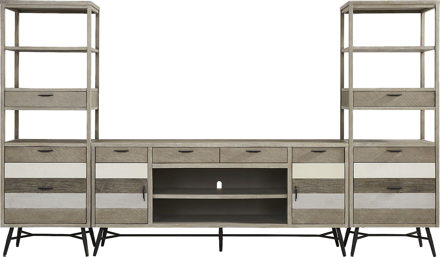 Midtown Loft Gray 3 Pc Wall Unit with 80 in. Console