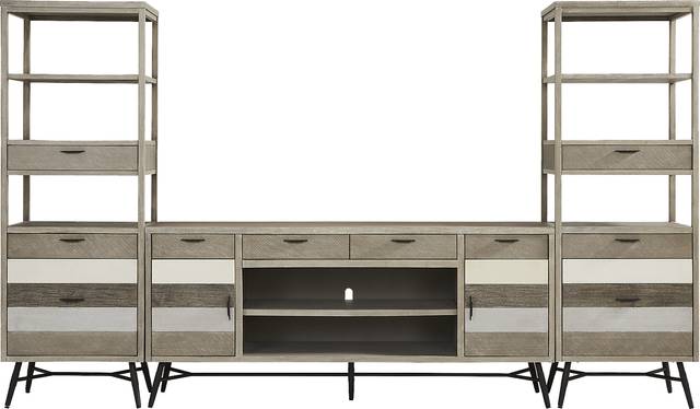 Midtown Loft Gray 3 Pc Wall Unit with 80 in. Console - Thumbnail - Image 1