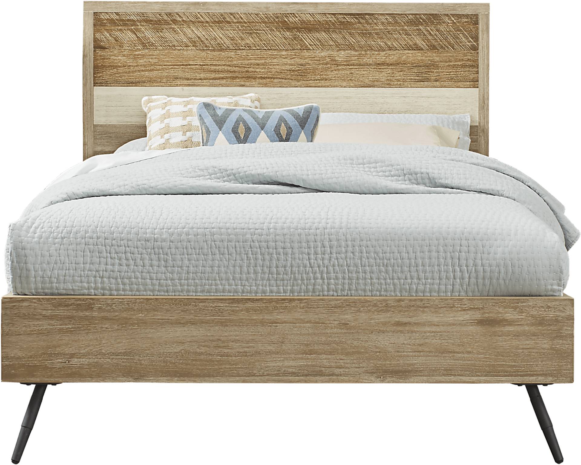 Midtown Loft 7 Pc Natural Light Wood Queen Bedroom Set With Dresser