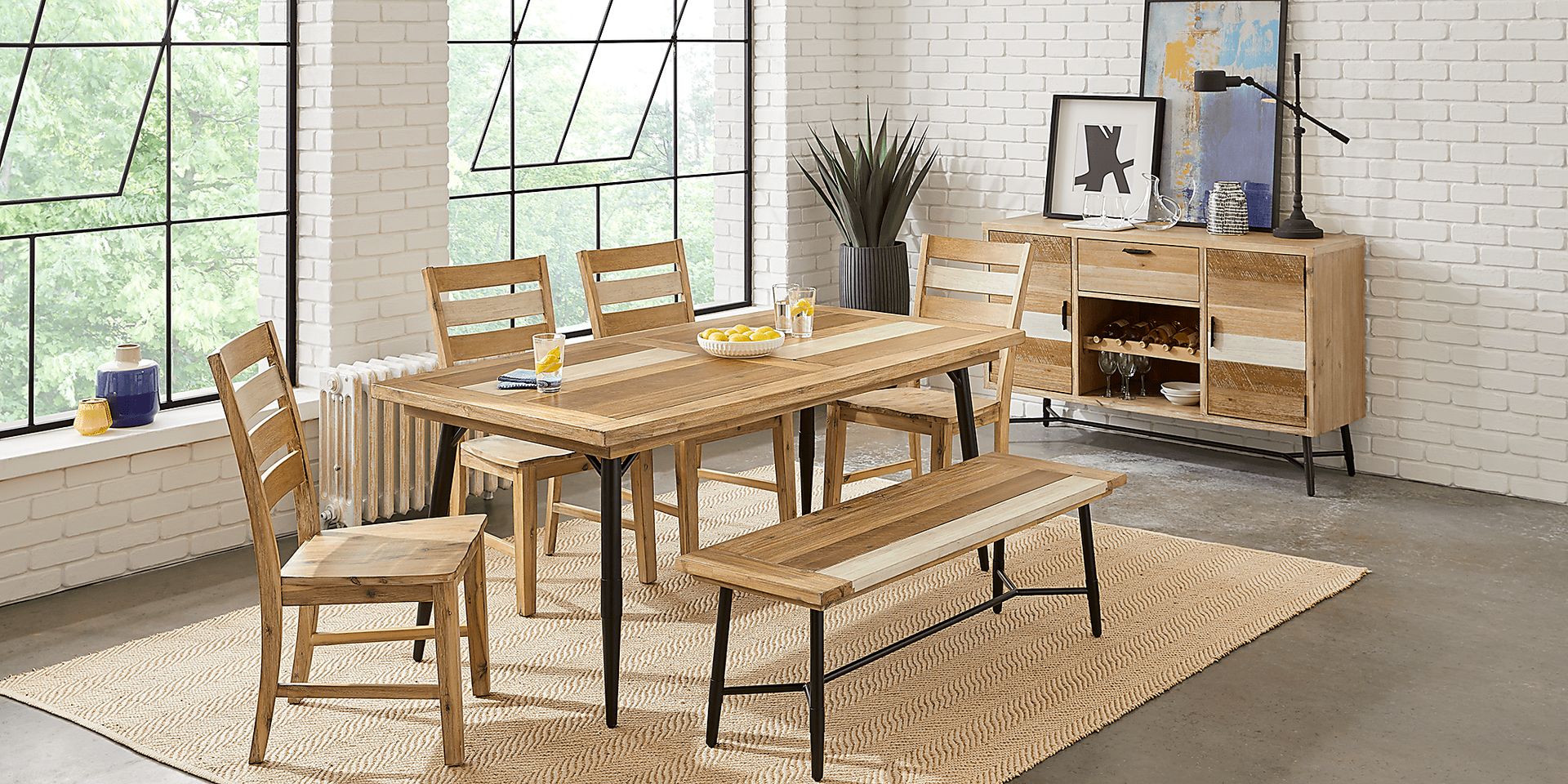 Midtown Loft Natural Dining Bench - Image 3