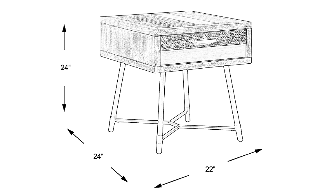 Midtown Loft Natural End Table
