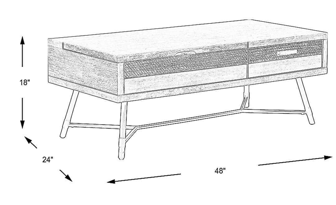 Midtown Loft Natural Lift-Top Cocktail Table