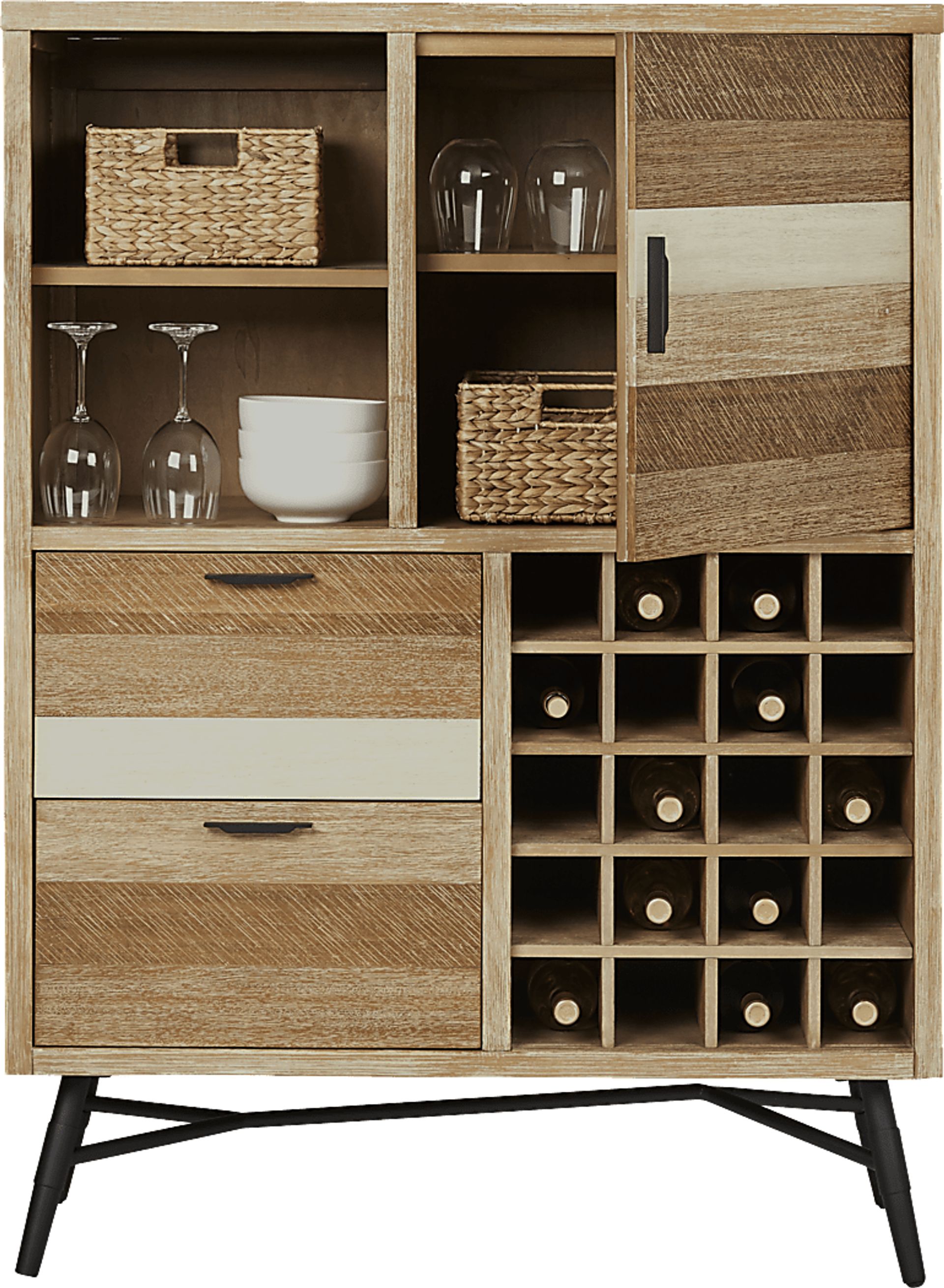 Midtown Loft Natural Wine Cabinet - Image 3