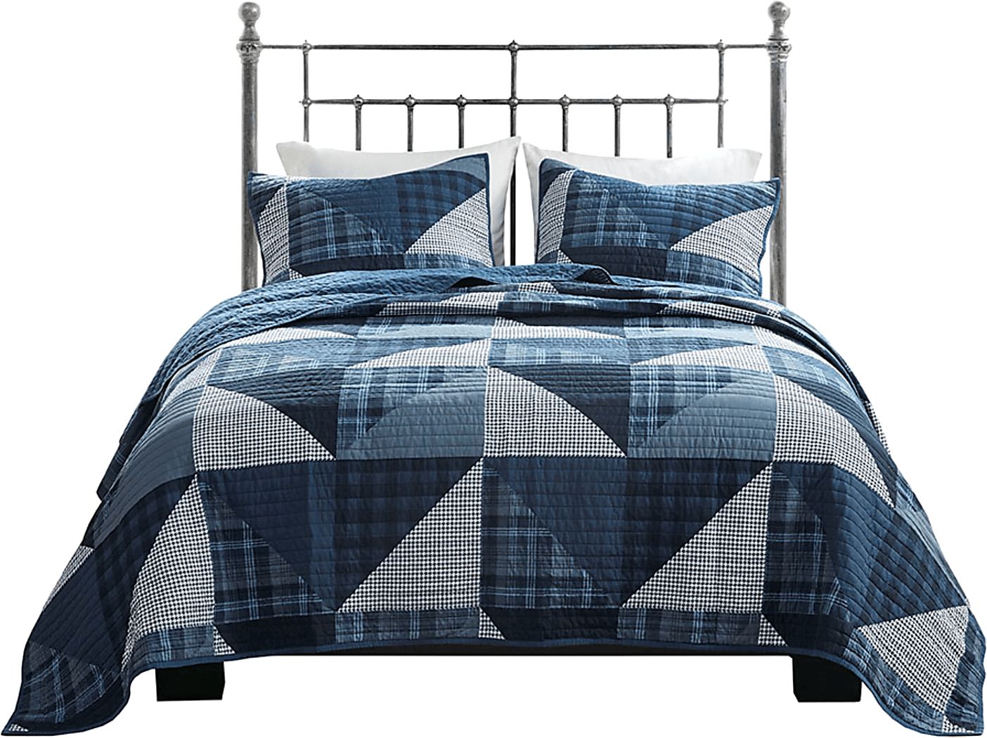Mikala Blue 3 pc Full/Queen Quilt Set