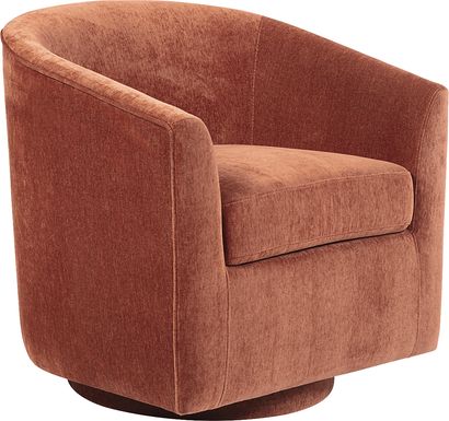 Mikaela Rust Swivel Accent Chair