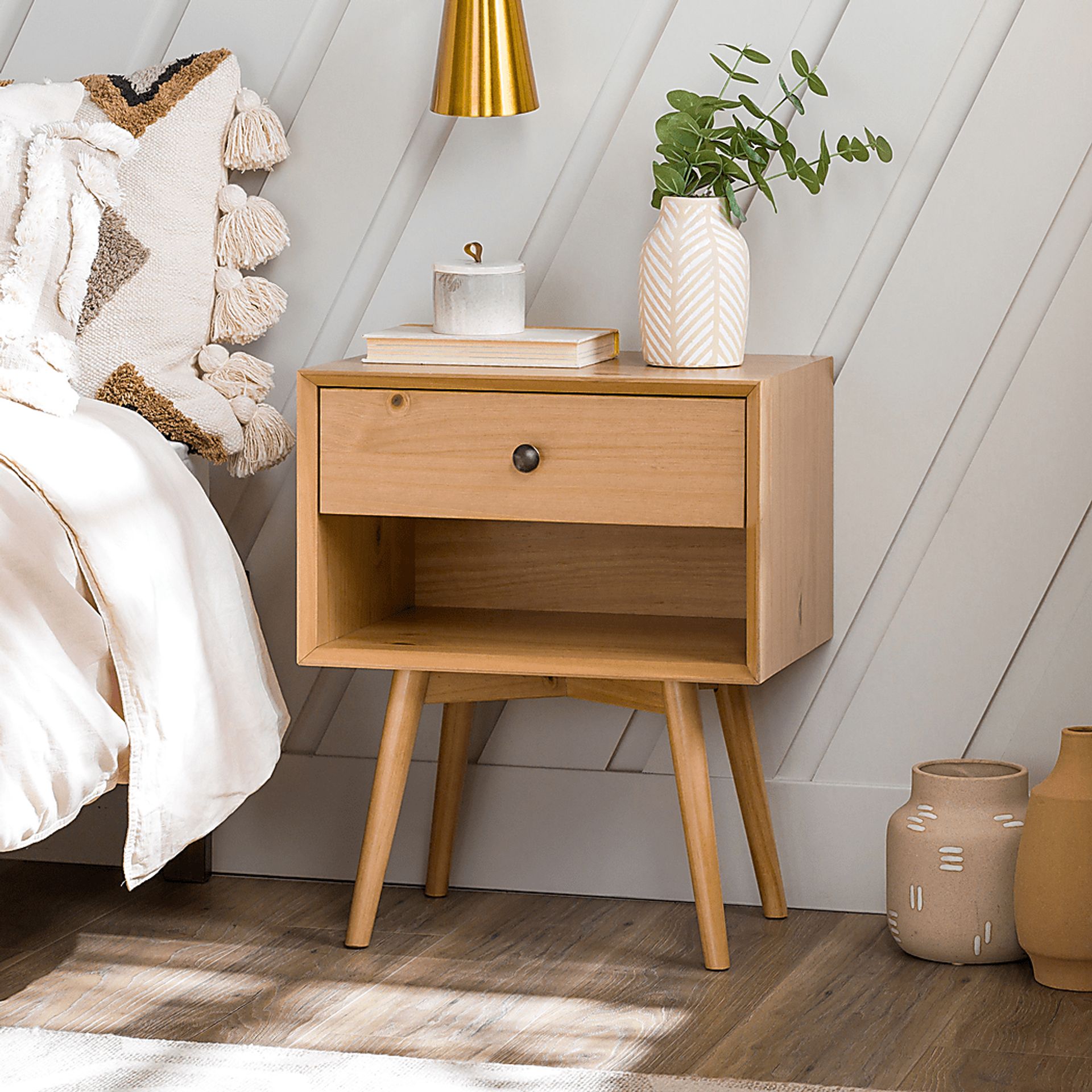 Milaen One Drawer Brown Nightstand - Image 4