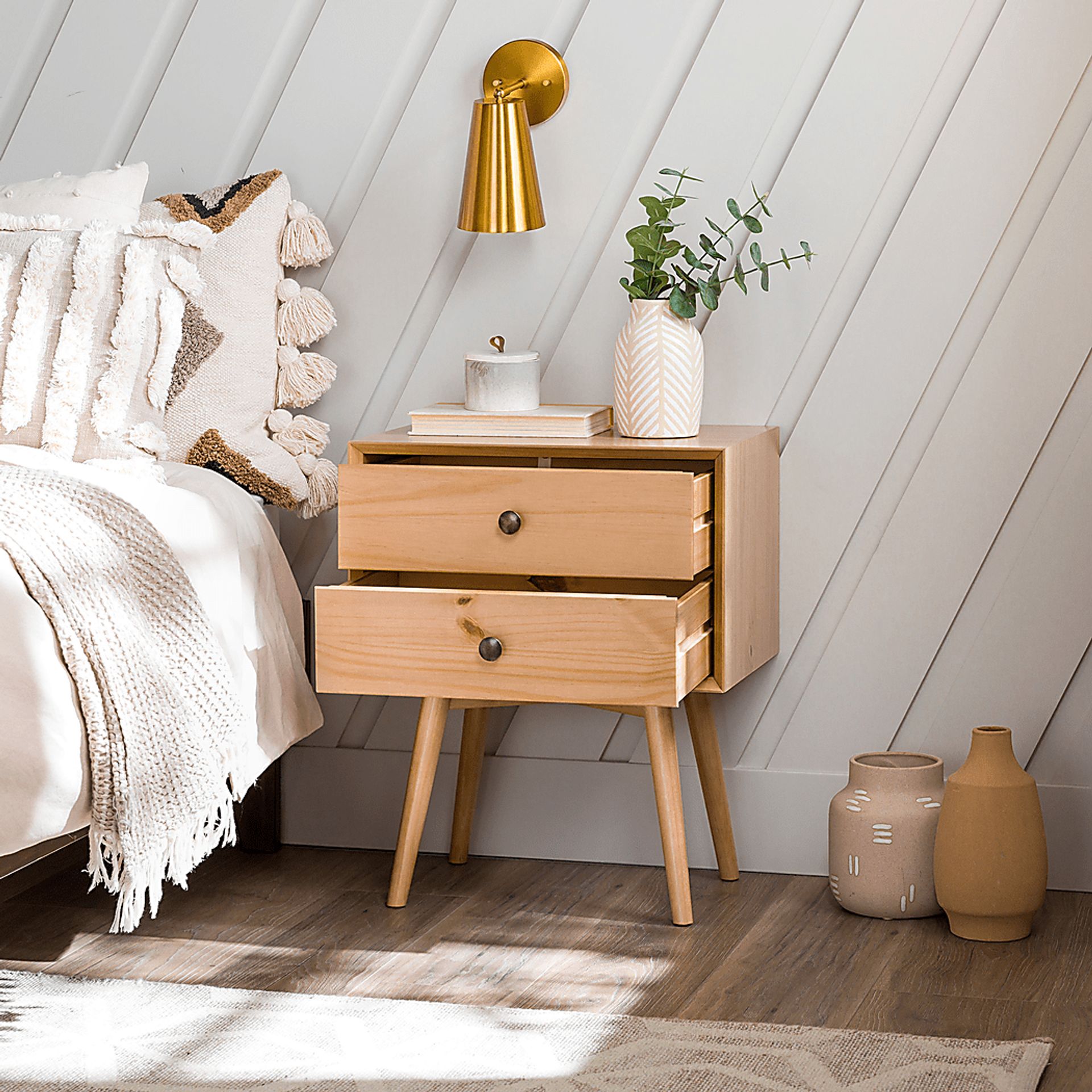 Milaen 2 Drawer Brown Nightstand - Image 3