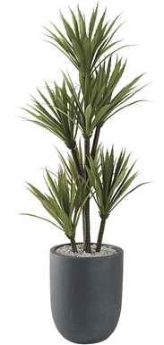 Milagra Green 48 in. Artificial Yucca Tree in Gray Planter