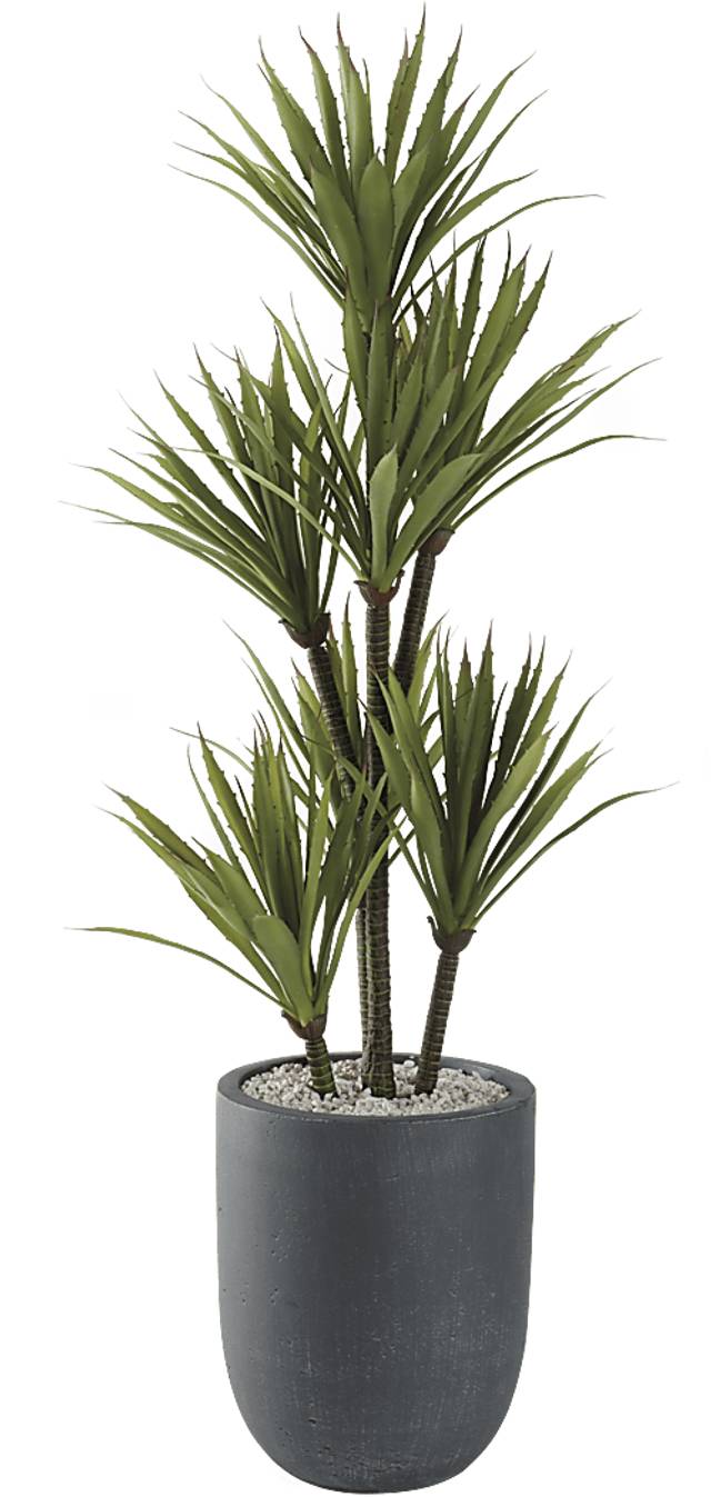 Milagra Green 48 in. Artificial Yucca Tree in Gray Planter - Thumbnail - Image 1