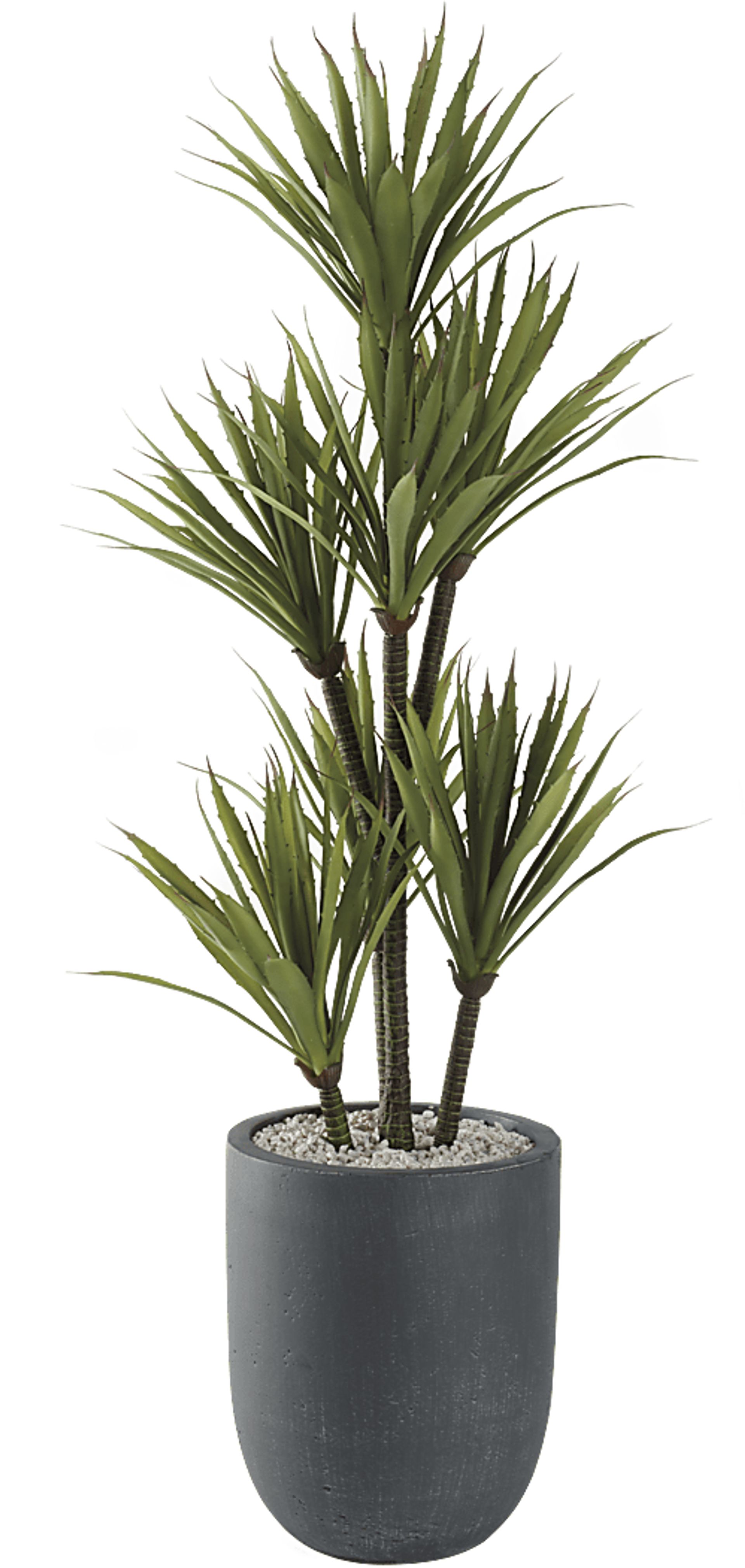 Milagra Green 48 in. Artificial Yucca Tree in Gray Planter - Image 1