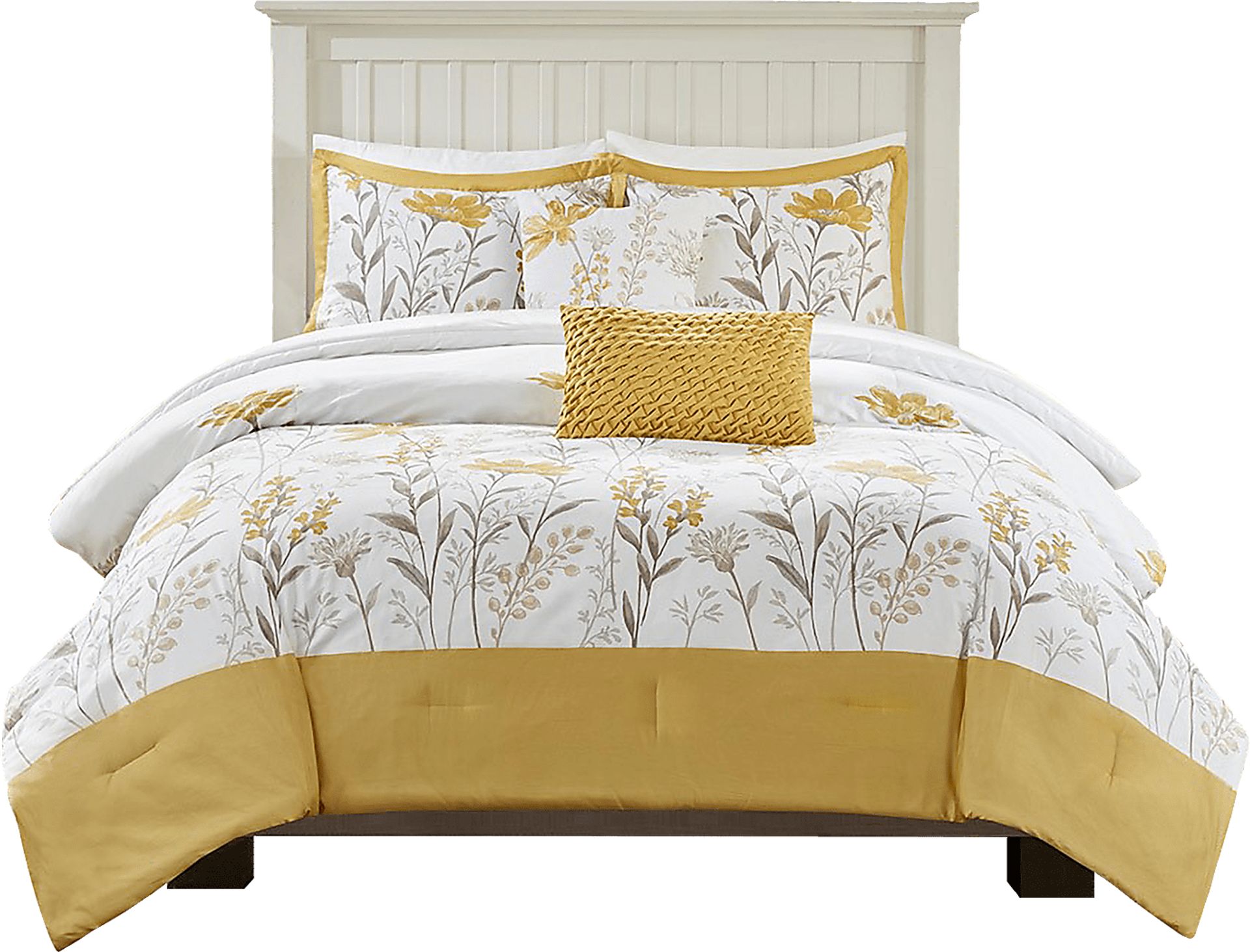 Milaia Yellow 5pc Full Comforter Set - Image 1
