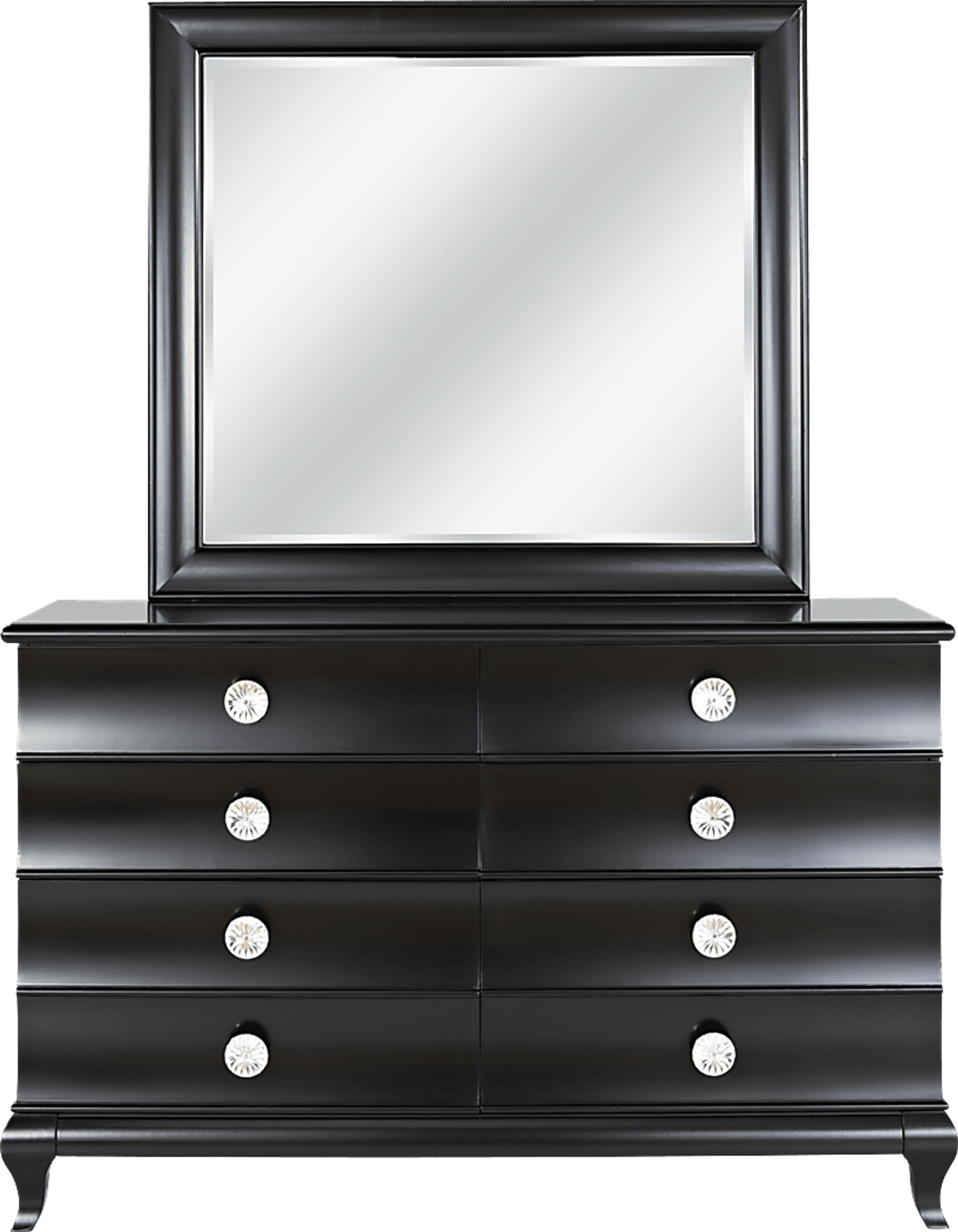 Milan Black Dresser & Mirror Set - Image 1