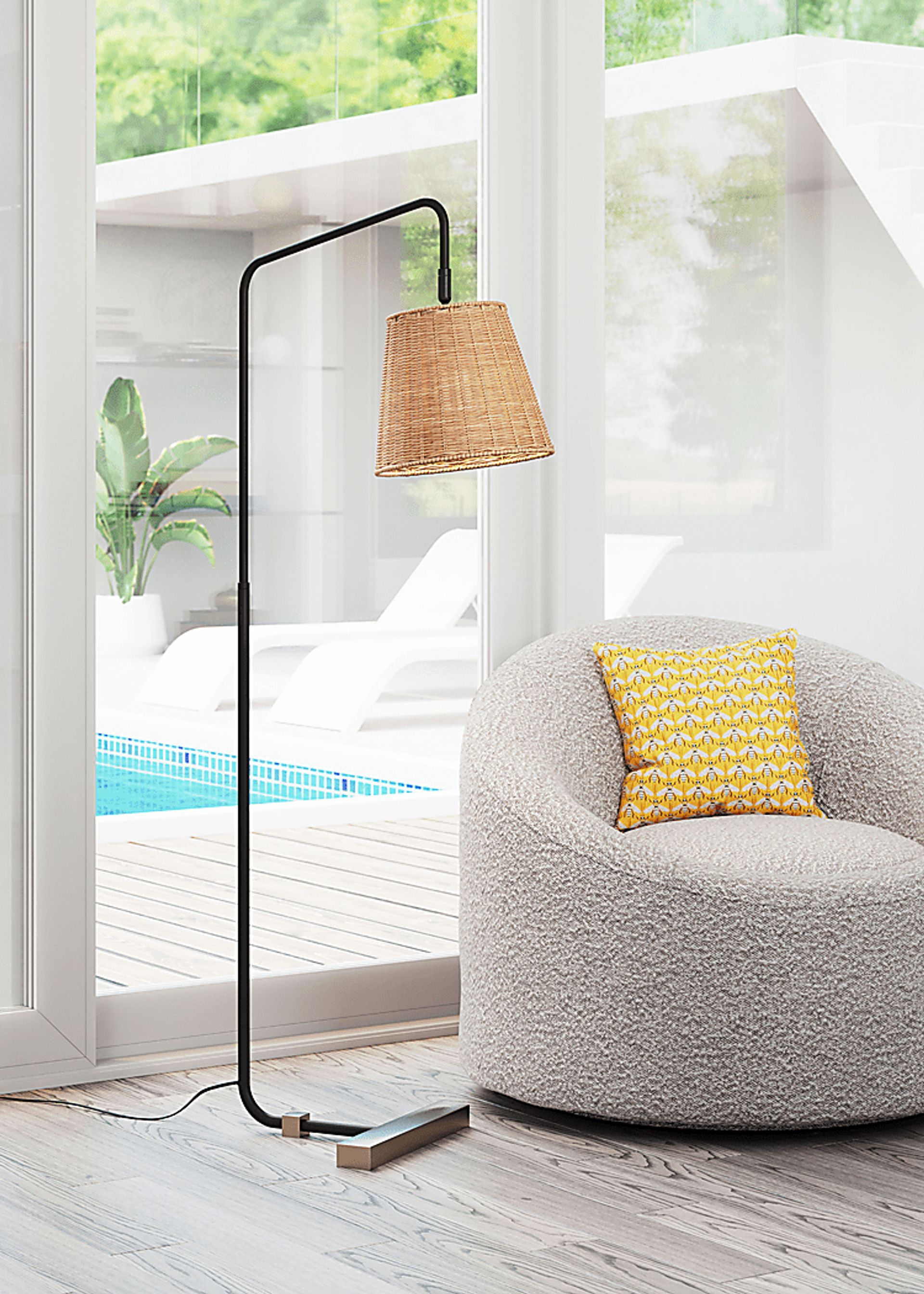Milanese Point Natural Floor Lamp - Image 9