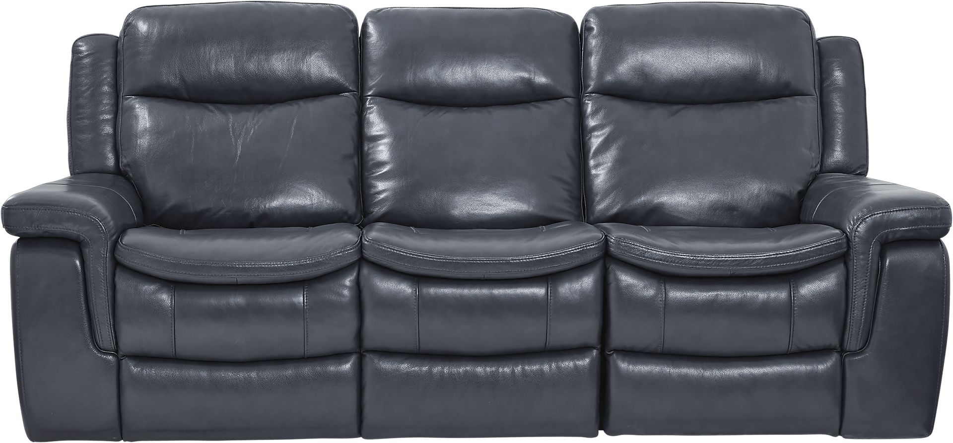 Milano Blue Leather Power Reclining Sofa | Rooms to Go