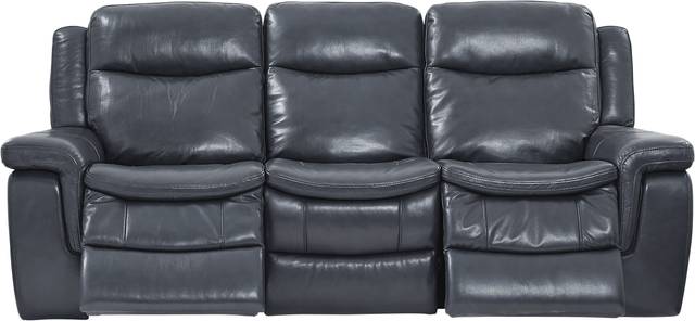 Milano Blue Leather Dual Power Reclining Sofa - Thumbnail - Image 2