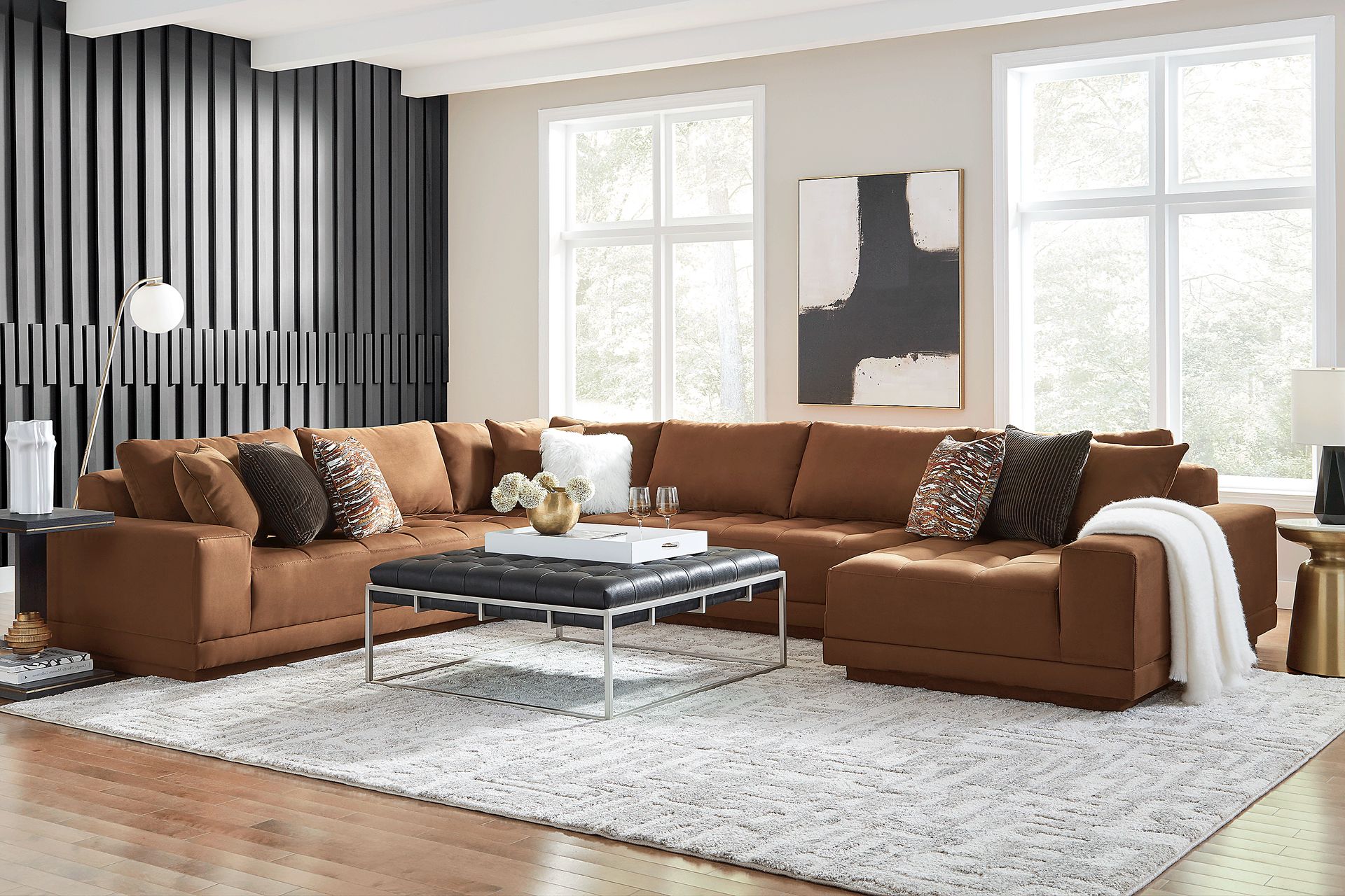 Milano Brown 4 Pc Sectional - Image 2