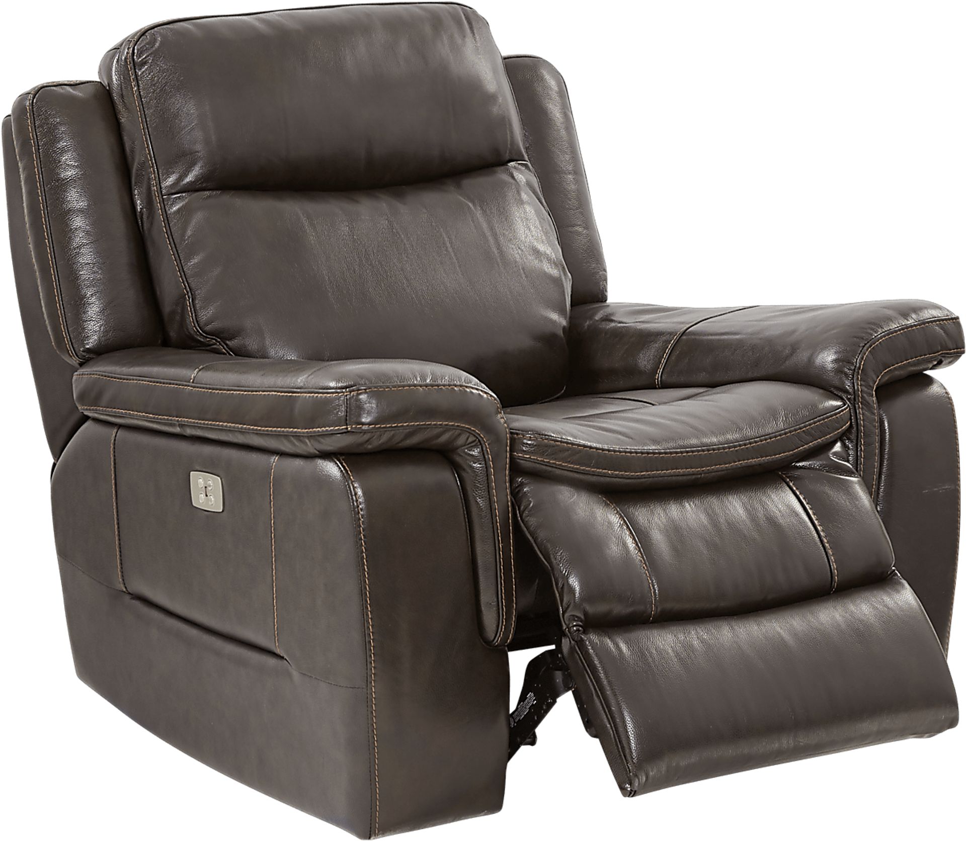 Milano Brown Leather Dual Power Recliner - Image 2