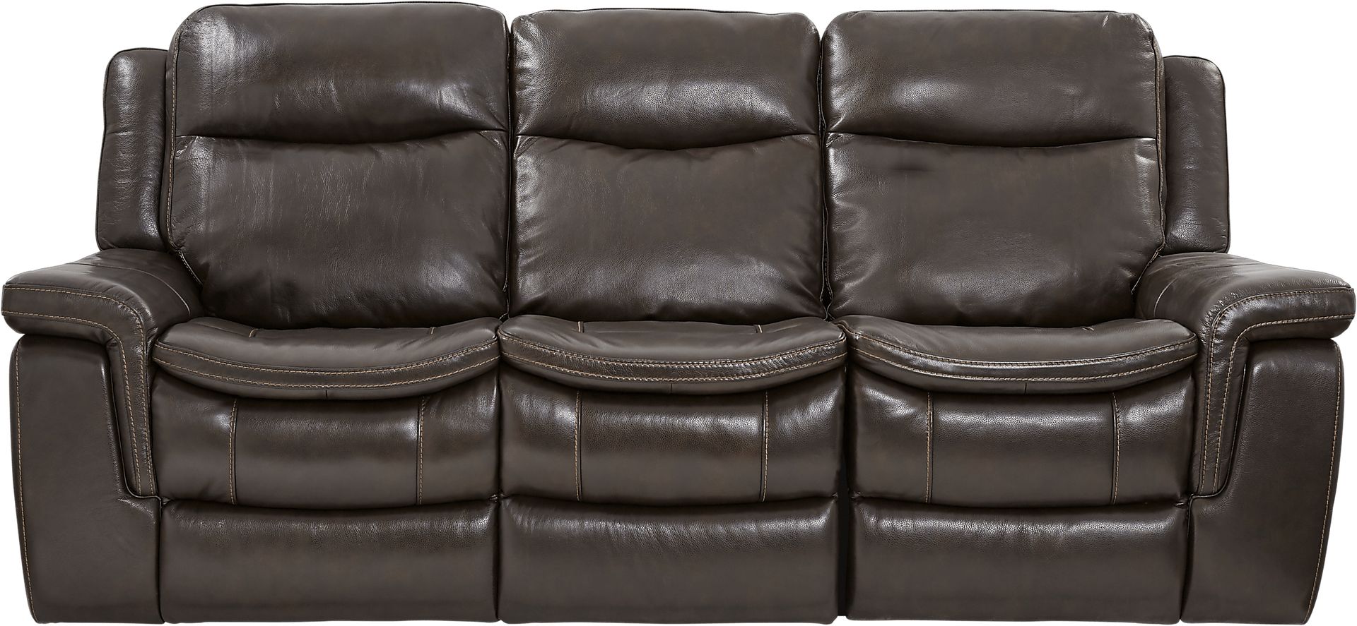Milano Brown Leather Power Plus Reclining Sofa - Image 1